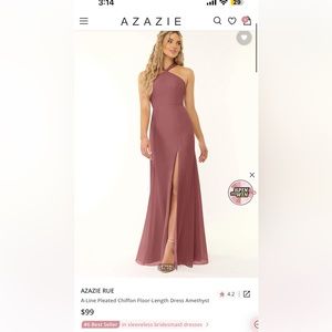 Azazie maxi bridesmaid dress size 2
